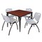 Regency Kahlo Square Table & Chair Sets, 36 W, 36 L, 29 H, Wood, Metal, Plastic Top, Cherry TPL3636CHBK47GY - alternate 1
